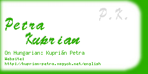 petra kuprian business card